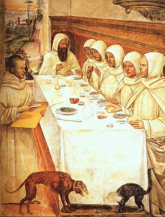 Giovanni Sodoma St.Benedict his Monks Eating in the Refectory oil painting image